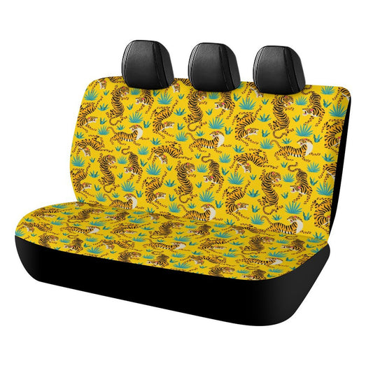 Animal Tigers Print Car Rear Seat Covers for Sedan Universal Size