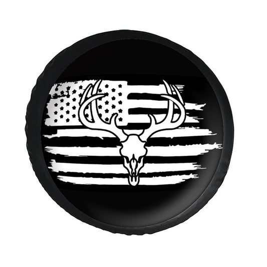 Hunting Pattern Printed Leather Tire Cover for Jeep Wrangler Trailer SUV Spare Tires